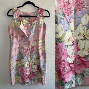 ✨Vintage Carol Anderson | Colorful Tropical Floral Printed Button Up Mini Dress